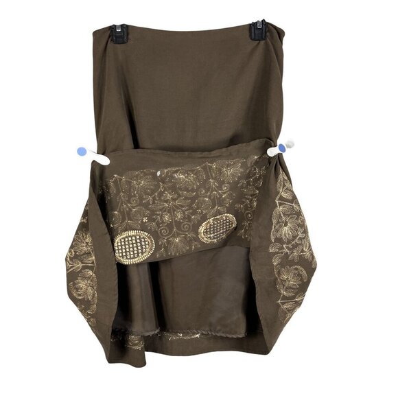 Peck & Peck Women 8 Silk Linen High Rise Midi Skirt Embroidered Capsule Wardrobe - Picture 6 of 13